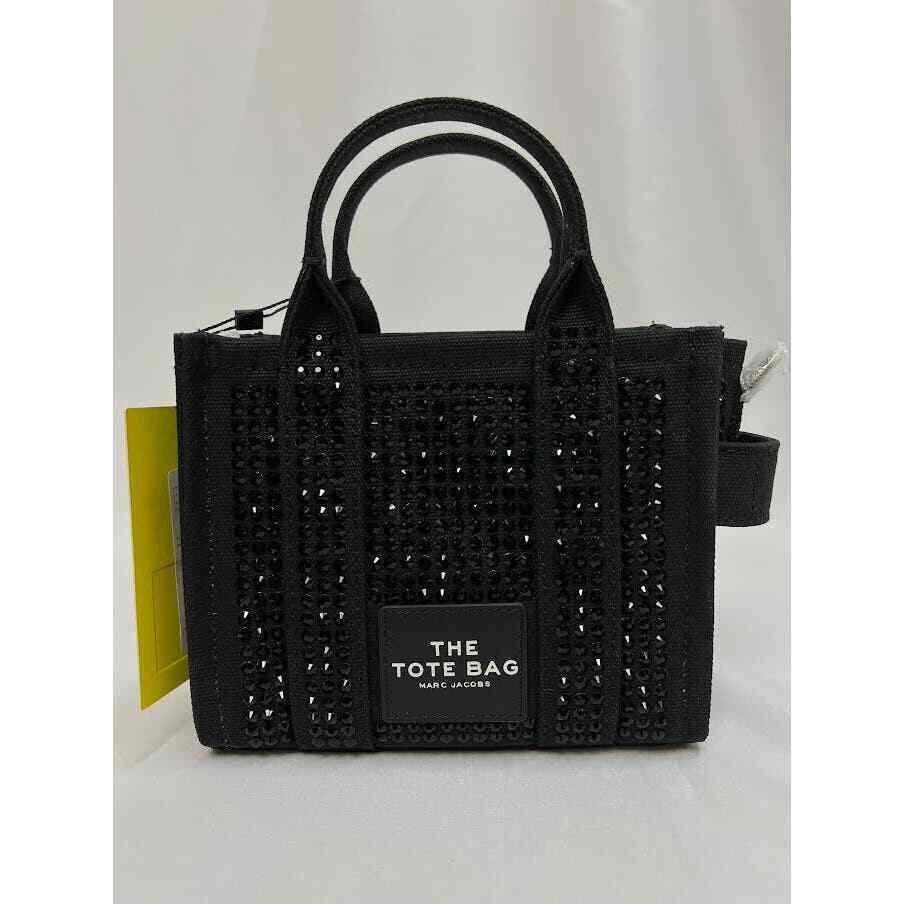 Marc Jacobs The Mini Crystal Canvas Tote Bag Black