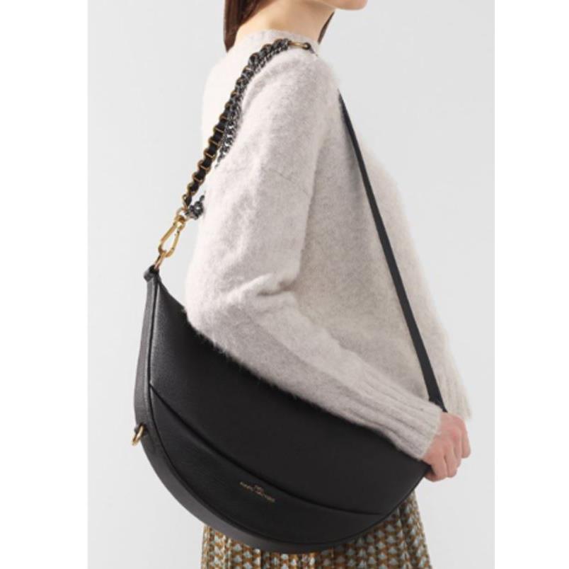 Marc Jacobs Women`s The Eclipse Leather Crossbody Hobo Bag Black Dust Bag