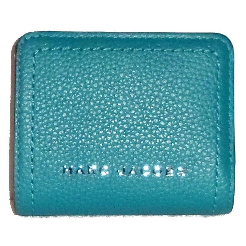 Marc Jacobs Harbor Blue Leather Bifold Small Zip Wallet