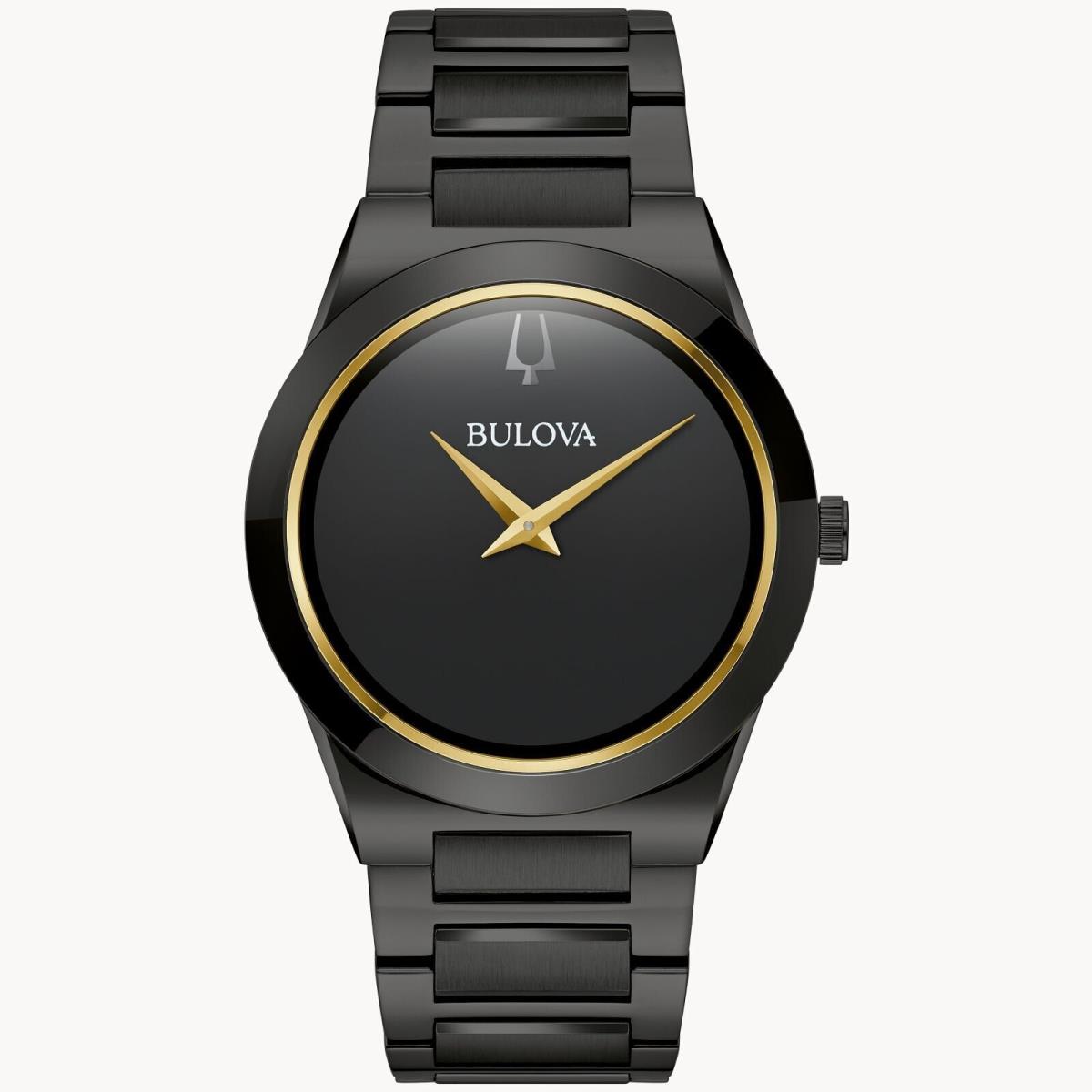 Bulova Black Dial Stainless Steel Bracelet Millennia Men`s Watch 98A313