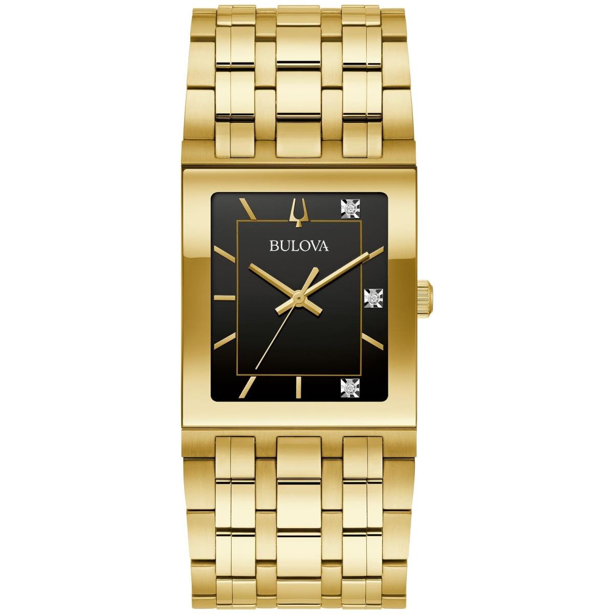 Bulova Marc Anthony Mens Modern Quadra Diamond Gold Stainless Steel - Gold