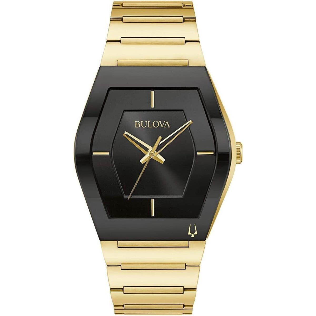 Bulova 97A164 Gemini Futuro Gold-tone Stainless Steel Black Dial Mens Watch