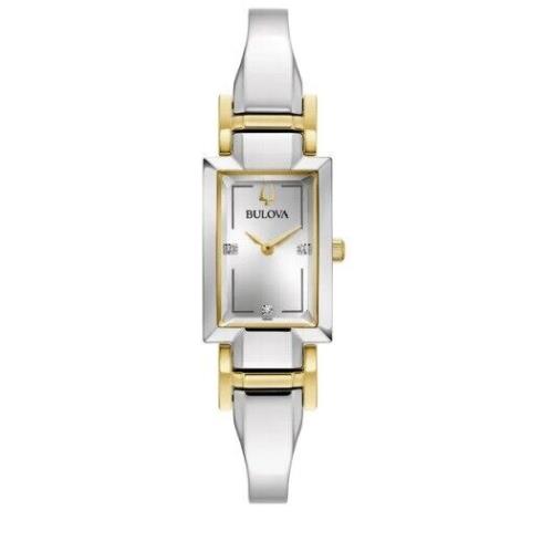 Bulova Classic Real Diamond Stainless Steel Quartz Ladies Watch W28 - Dial: Silver