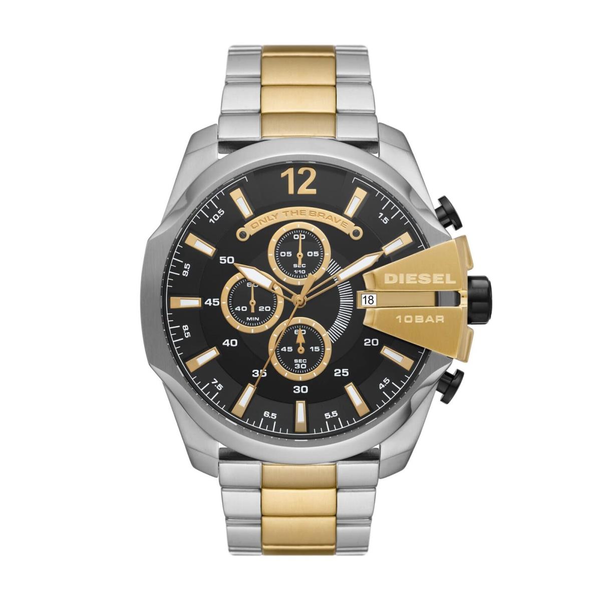 Diesel Mega Chief Stainless Steel Men`s Watch with Analog or Digital Movement