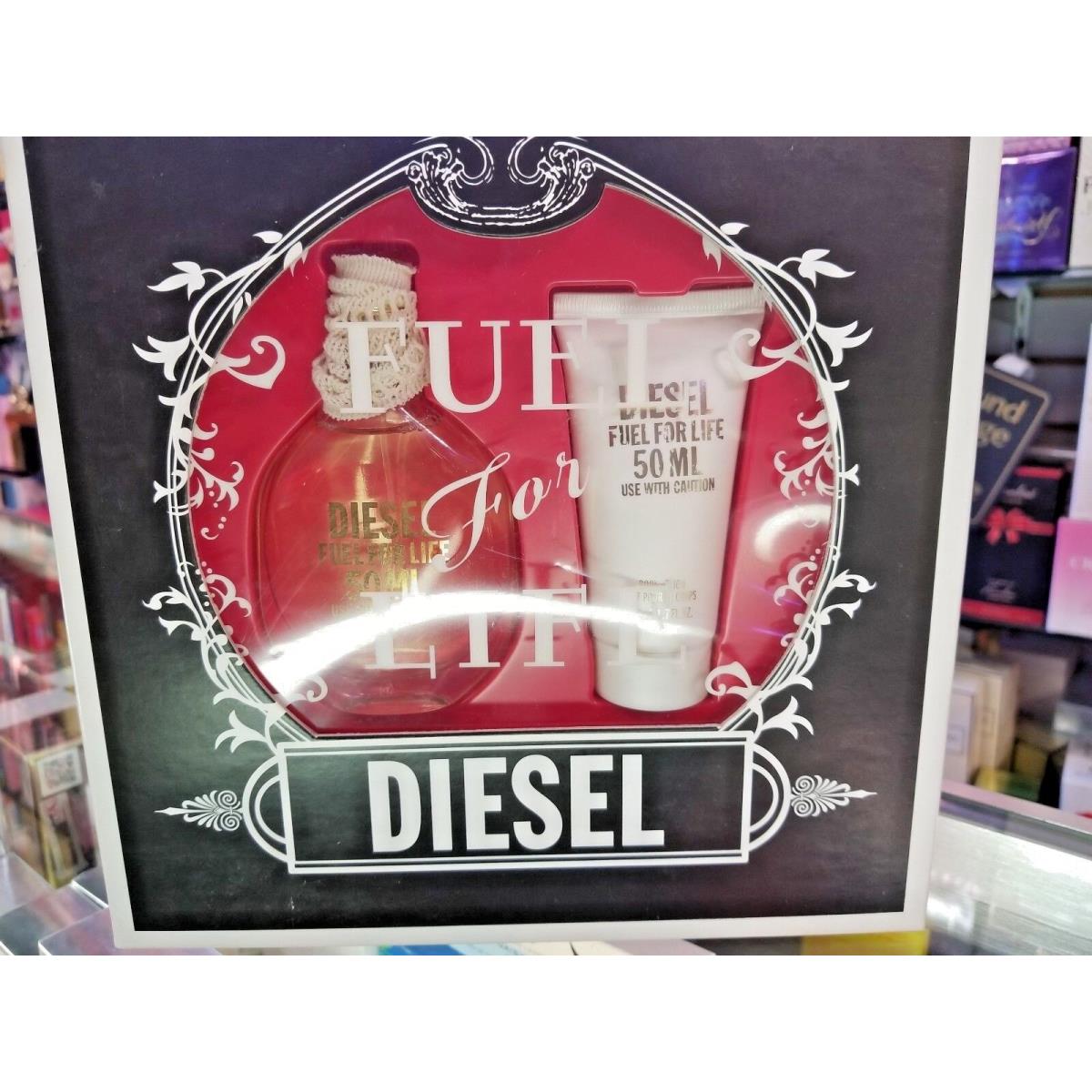 Diesel Fuel For Life Edp + Body Lotion 1.7 oz 50 ml Ea. 2 PC Gift Set For Women