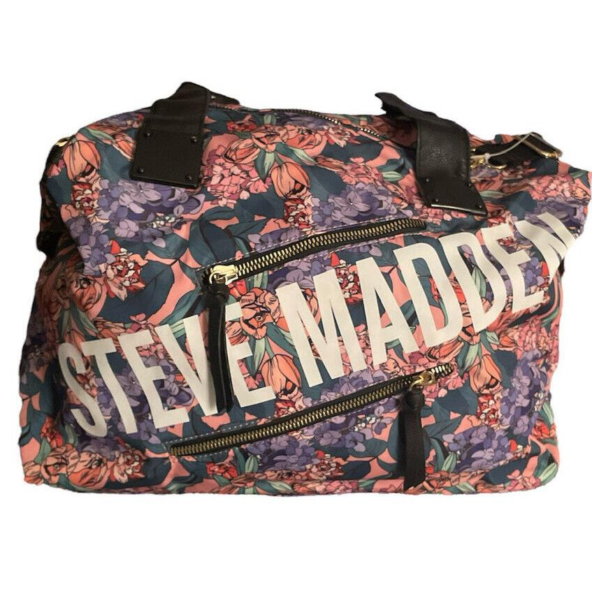 Steve Madden Duffle Gym Bag with Wristlet Floral Bnik X-large