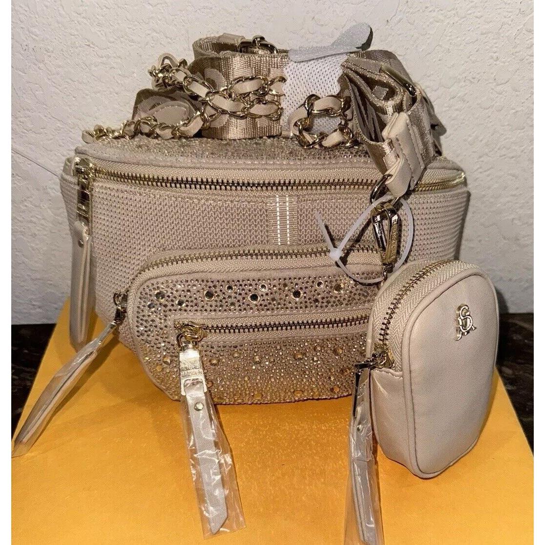 Steve Madden Blush Rhinestone Fanny/belt Bag Crossbody W Pouch Keyring