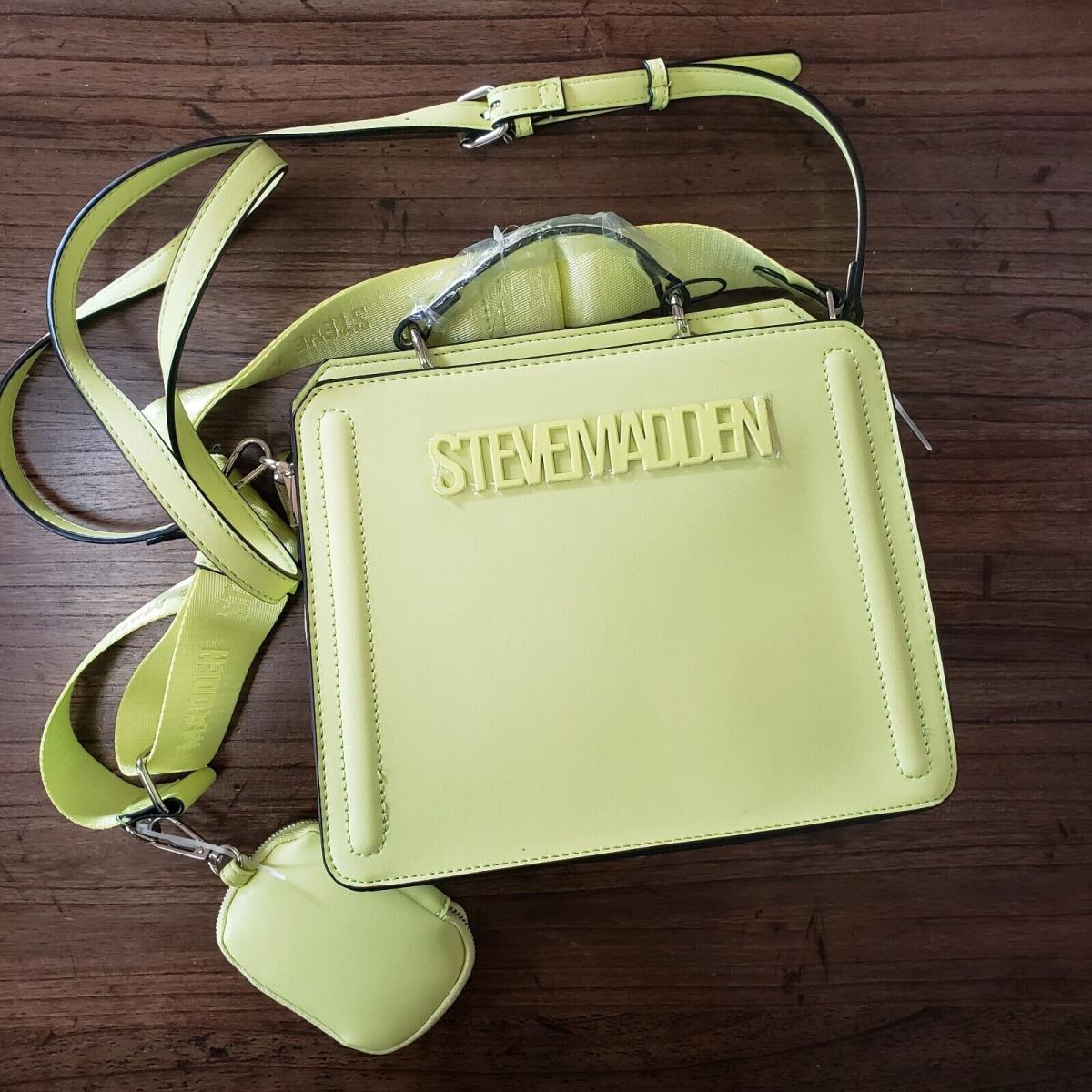 Steve Madden Bevelyn Satchel Crossbody with Coin/airpod Case Lemon