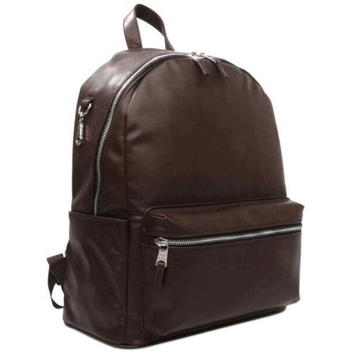 Steve Madden Men`s Core Dome Laptop Backpack Bag - Brown Leather