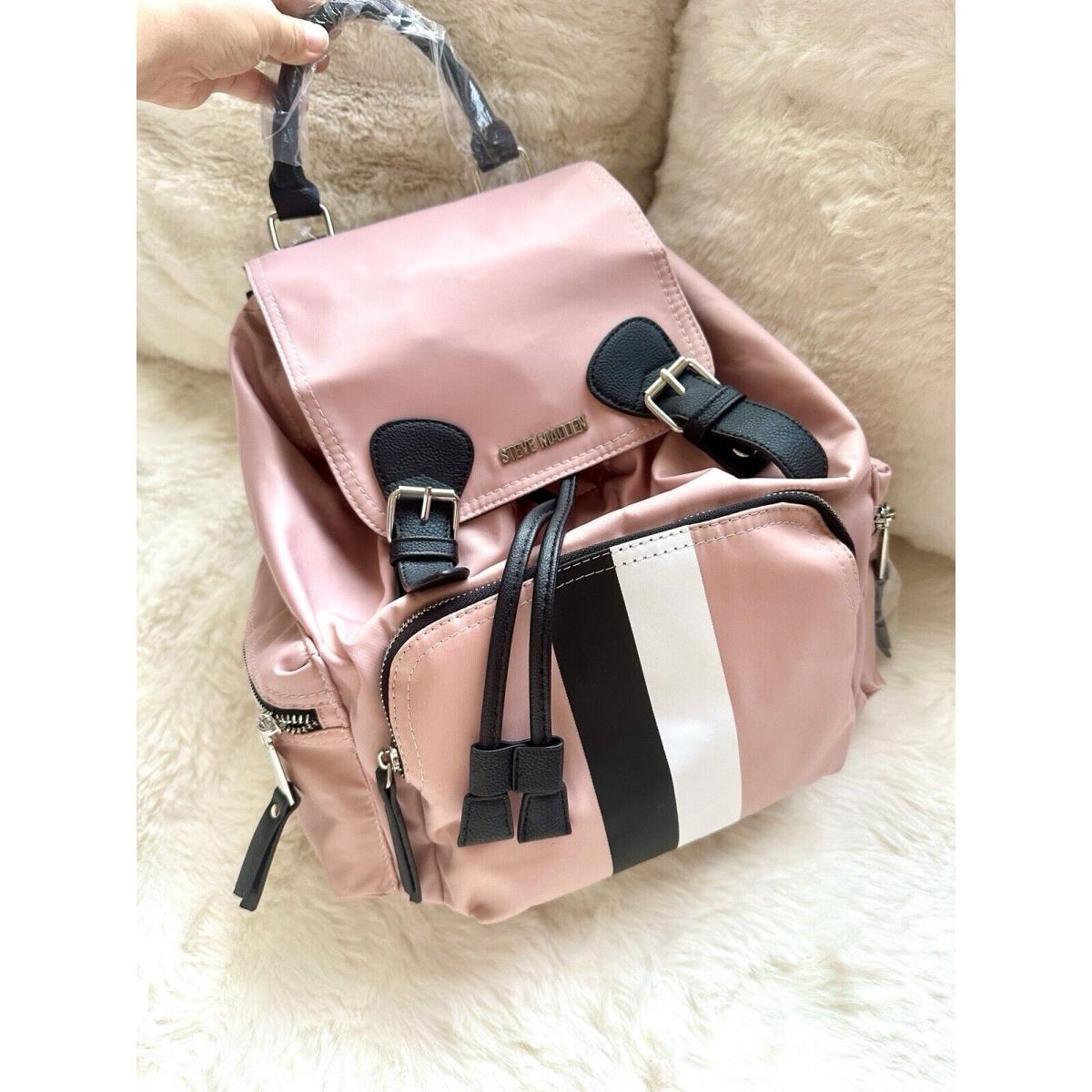 Steve Madden Bfoxx Nylon Backpack Adjustable Straps Blush Pink Burberry Dupe