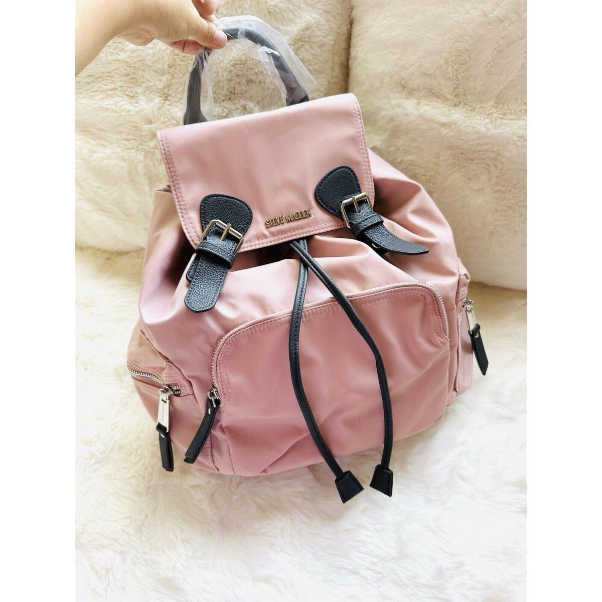 Steve Madden Bsolly Backpack Adjustable Straps Blush Pink Burberry Dupe