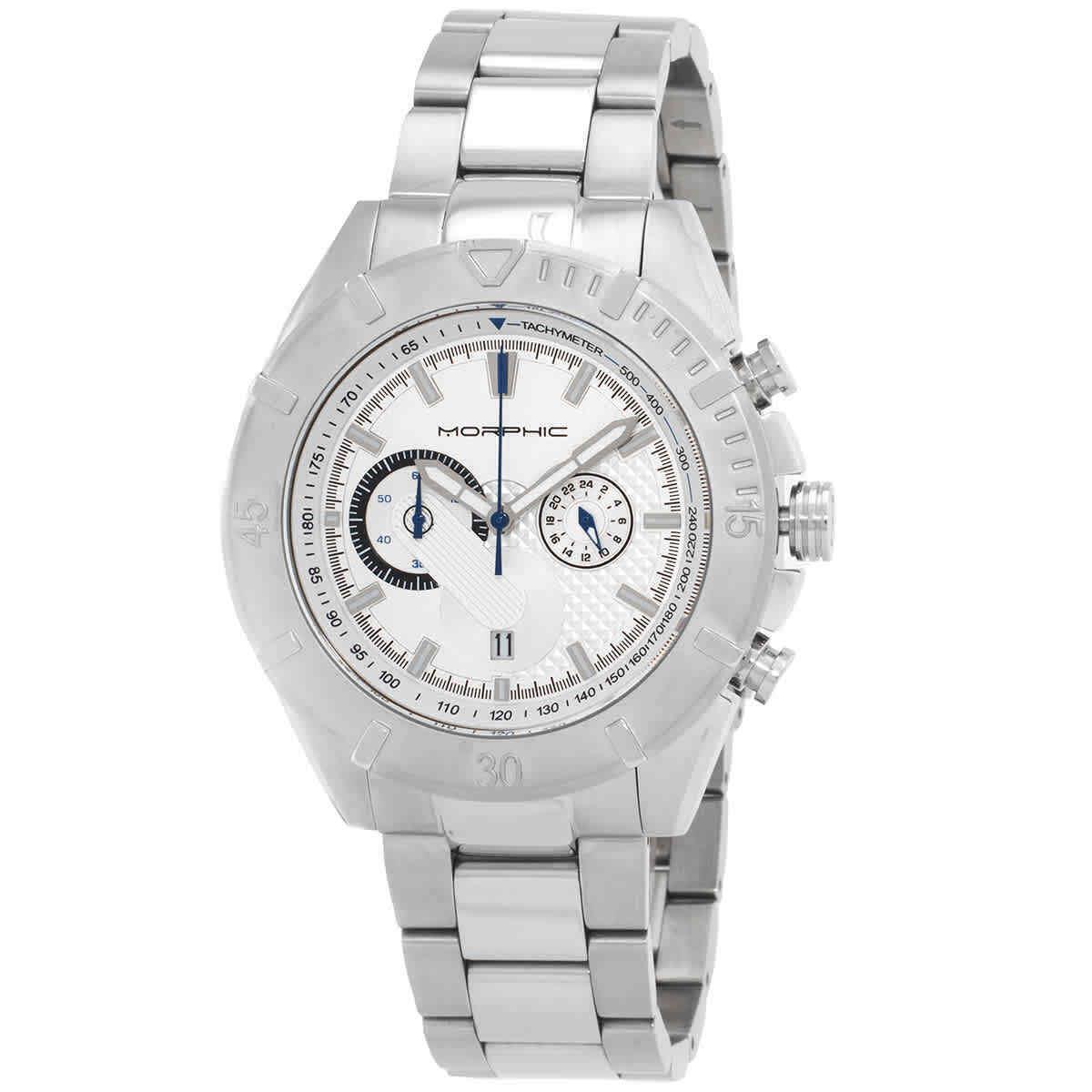 Morphic M94 Series White Dial Men`s Watch MPH9401 - Dial: White, Band: Silver-tone, Bezel: Silver-tone