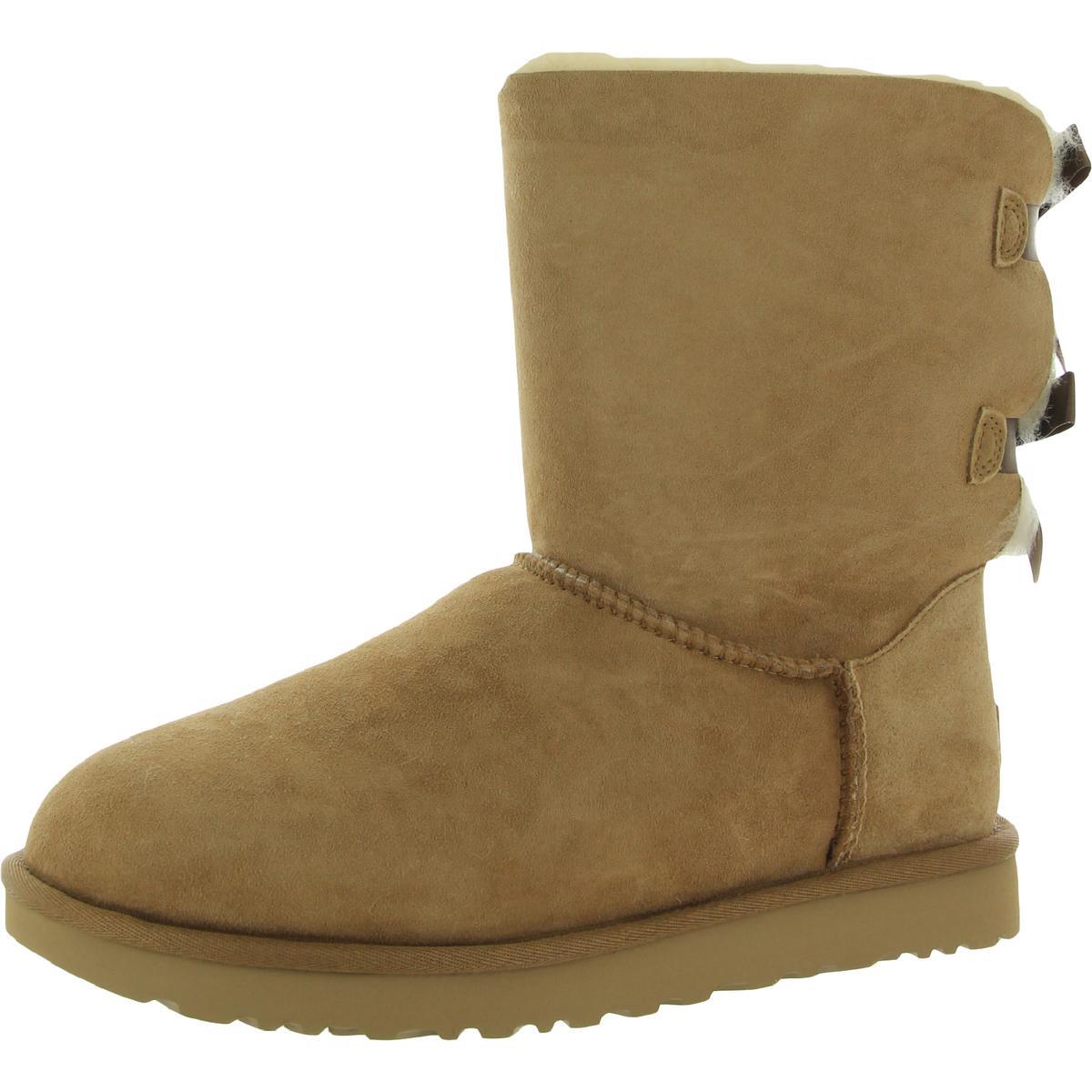 Ugg Womens Bailey Bow II Suede Shearling Winter Boots Shoes Bhfo 4298 Chestnut