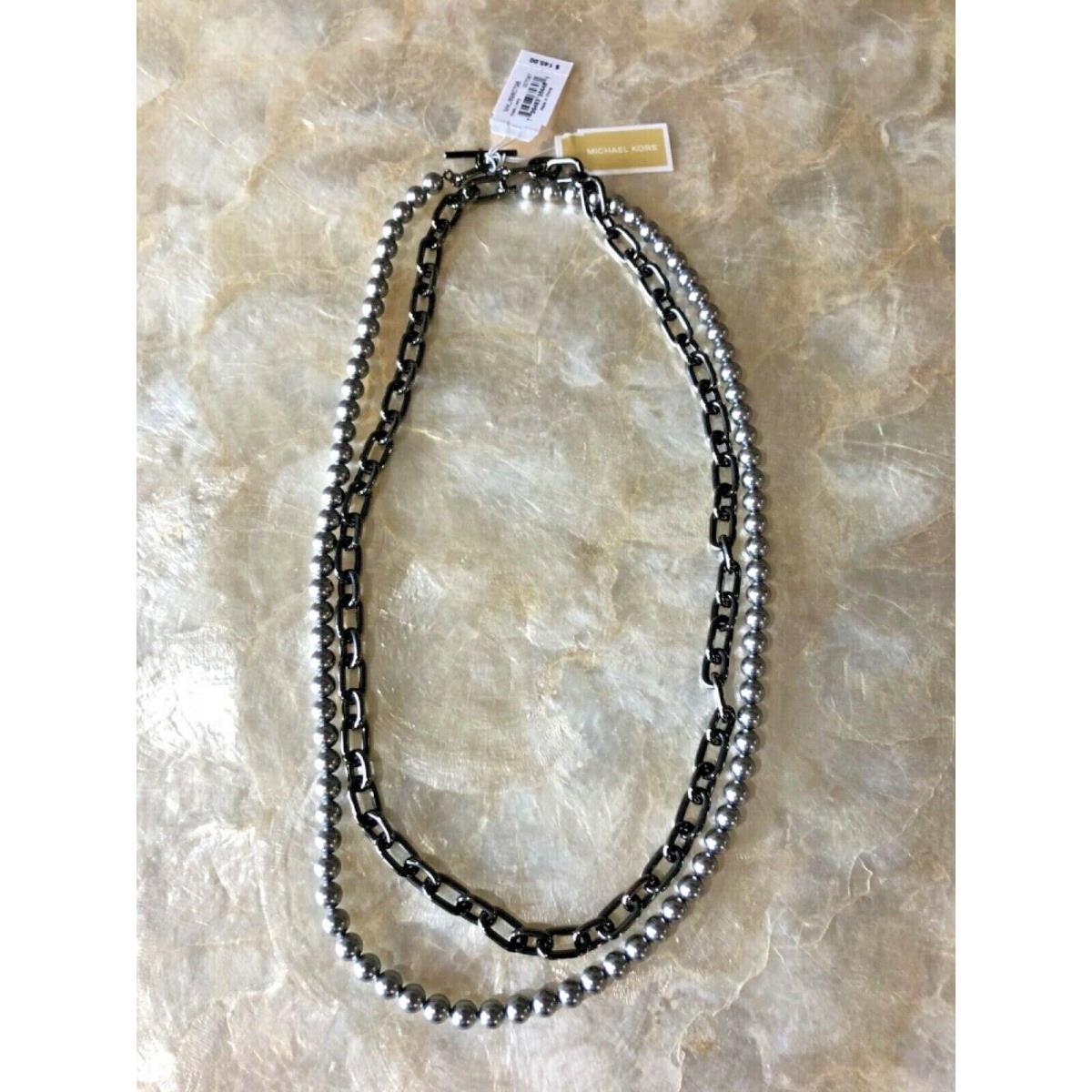 Michael Kors Ladies Chain Pearl Look Necklace MKJ6980796 + tx