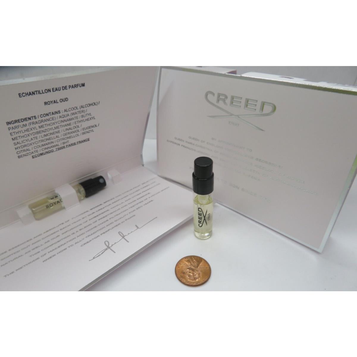 Royal Oud By Creed Lot OF 2 Sample Size Echantillon Eau DE Parfum Spray