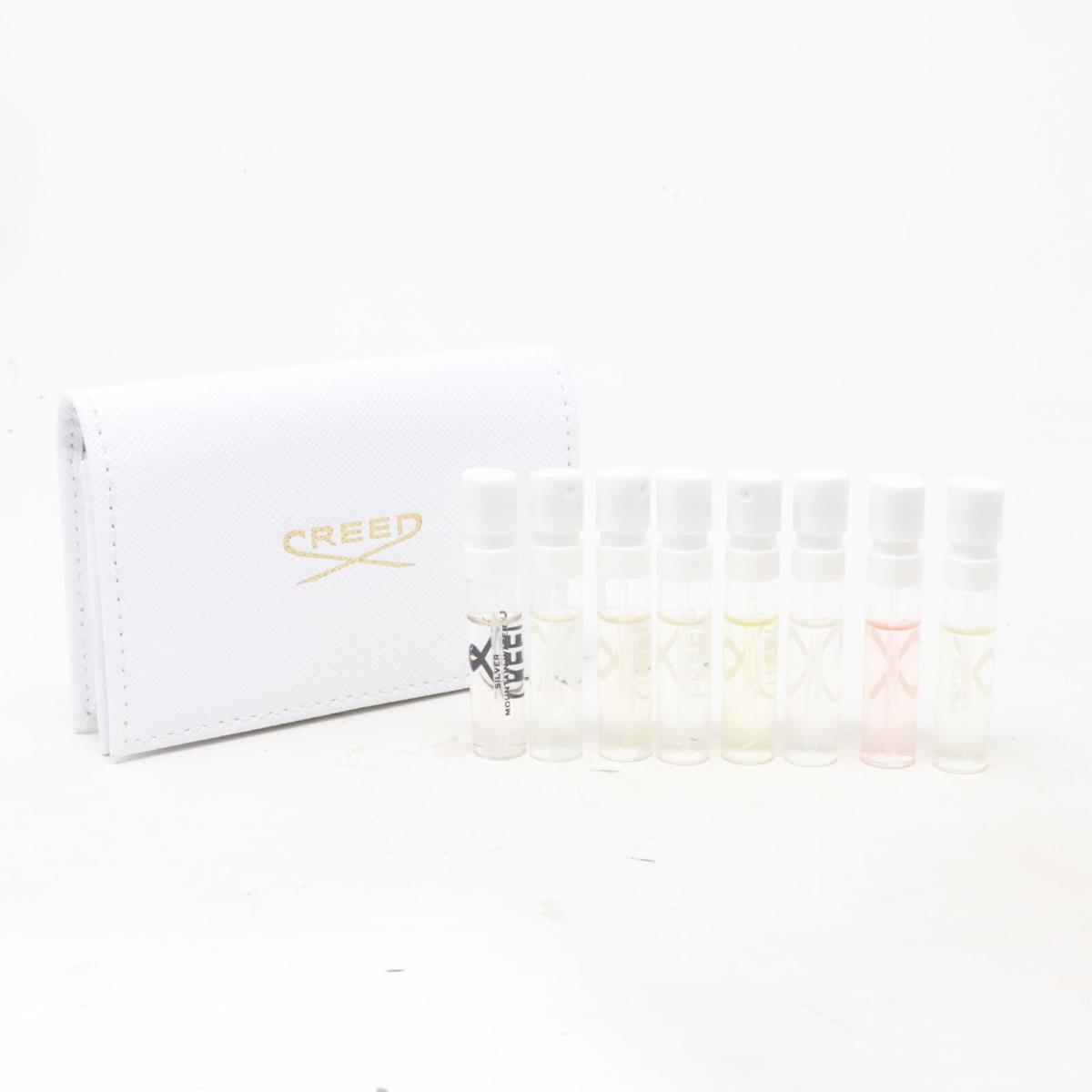 Creed Women`s Leather Sample Wallet Eau De Parfum 8 Pcs Set