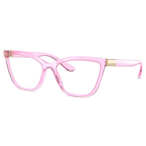 Dolce Gabbana DG5076 Cat Eye Designer Reading Glasses in Pink Crystal Gold 55 mm