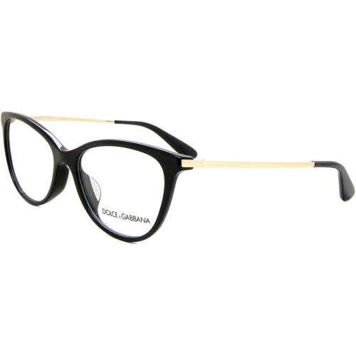 Dolce Gabbana DG3258F Womens Cat Eye Designer Reading Glasses in Black Gold 54mm