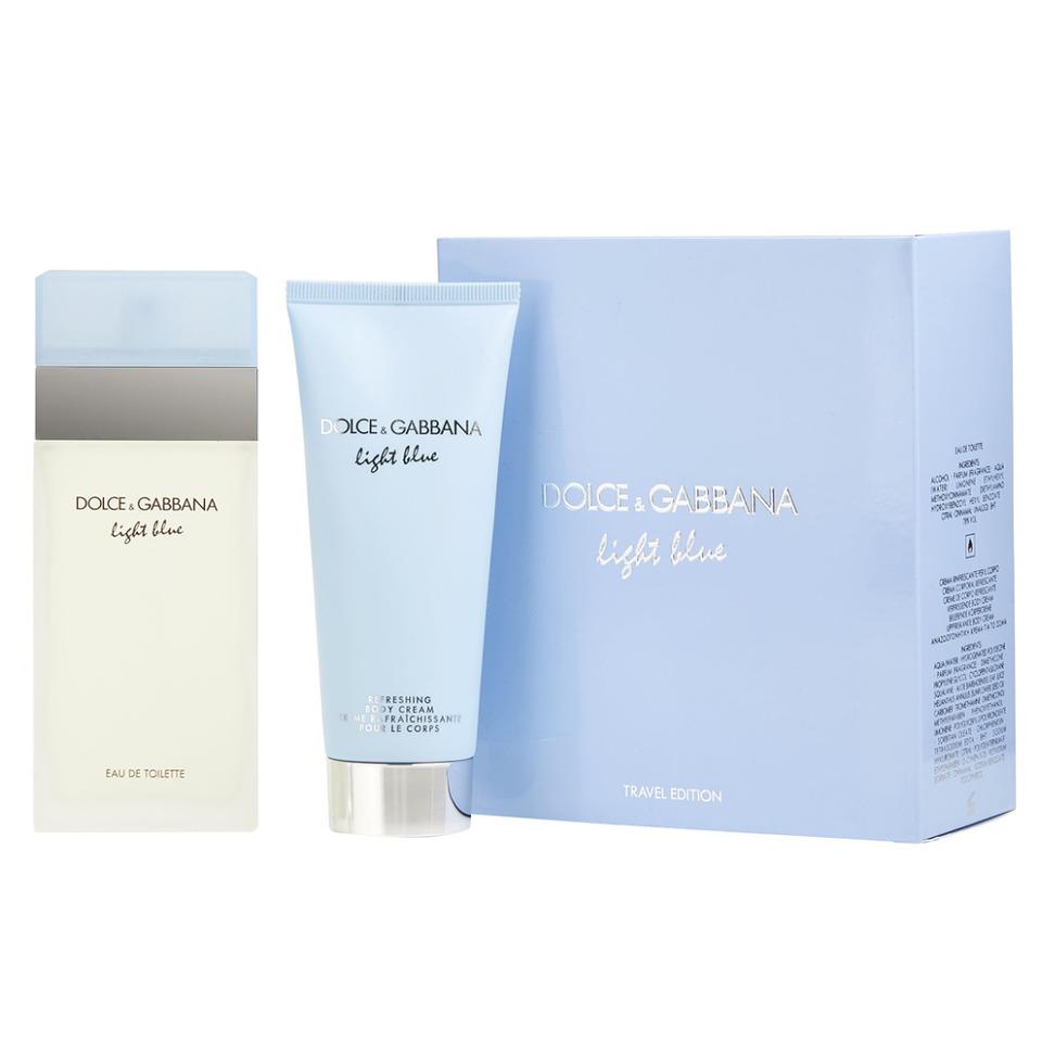 Dolce Gabbana Light Blue 3.3 Edt SP + 2.5 Body Cream Women Travel Set