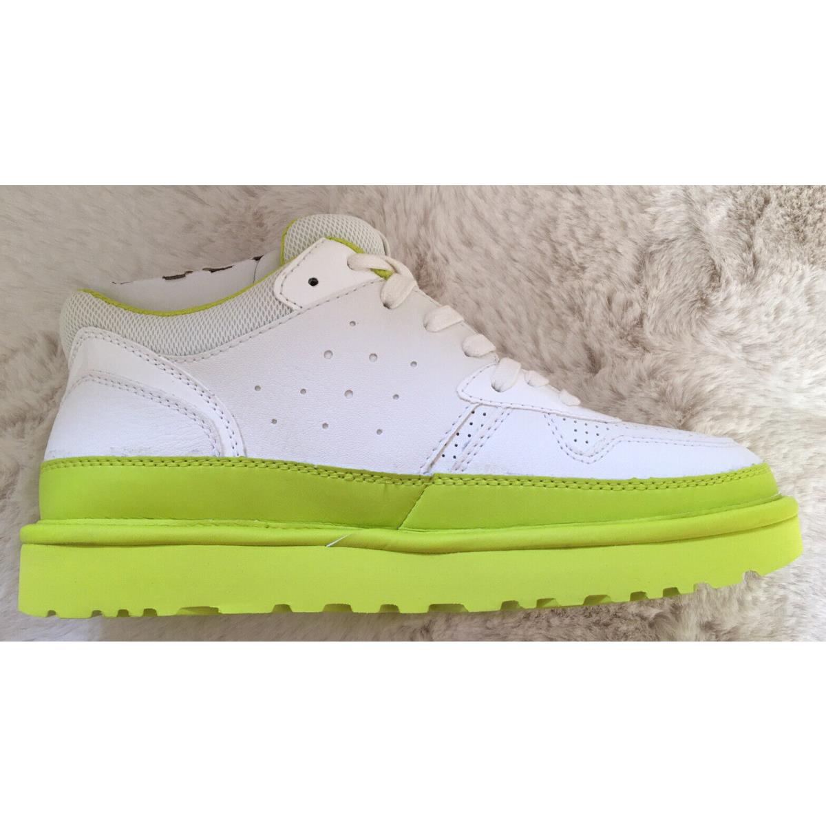 Ugg Women`s Highland Sneaker White Sulfur Lime Green Ankle Boot Shoe 9.5