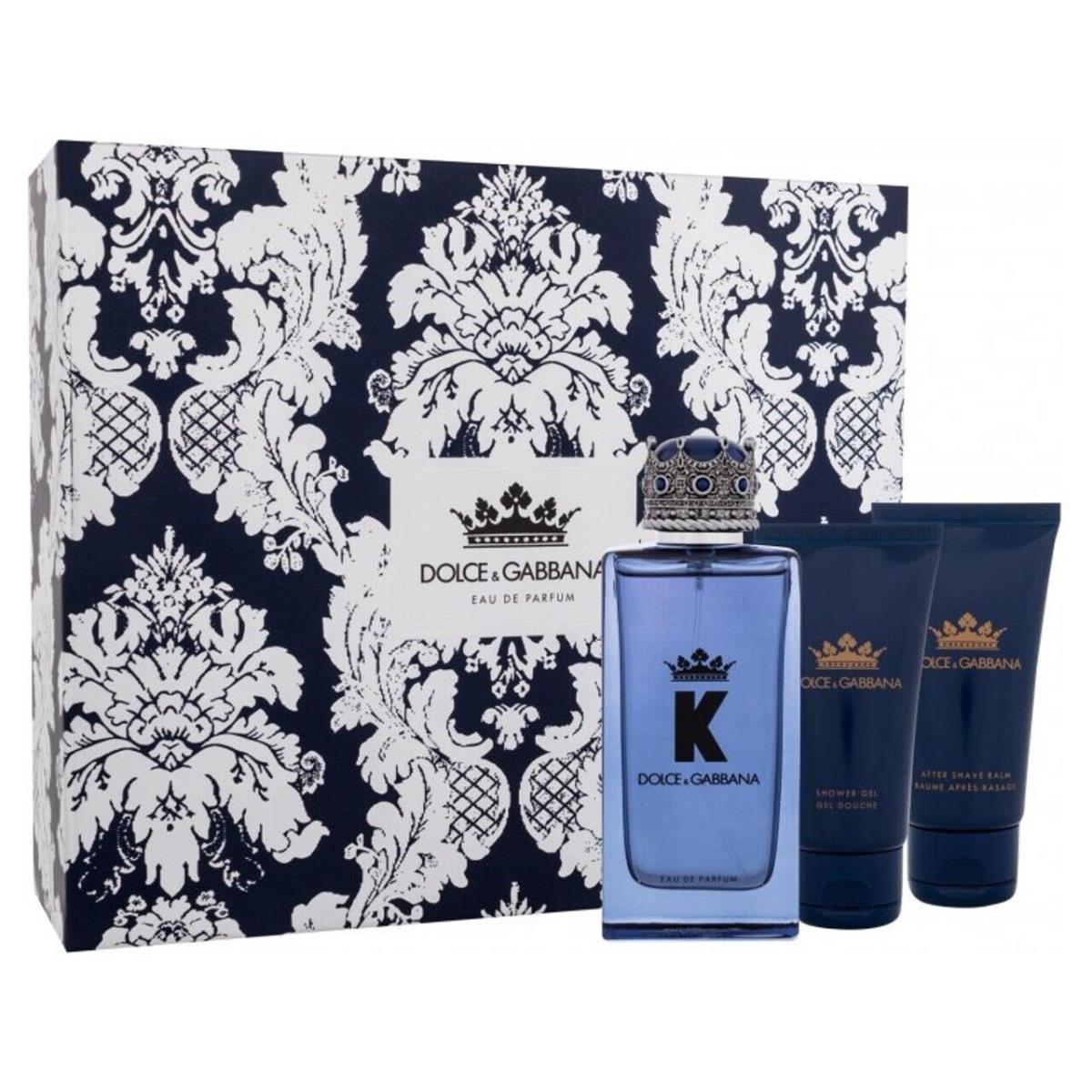 Dolce Gabbana D G K Men 3 PC Gift Set - 3.4OZ Edt + 1.7OZ After Shave Balm + 1.7OZ Shower Gel