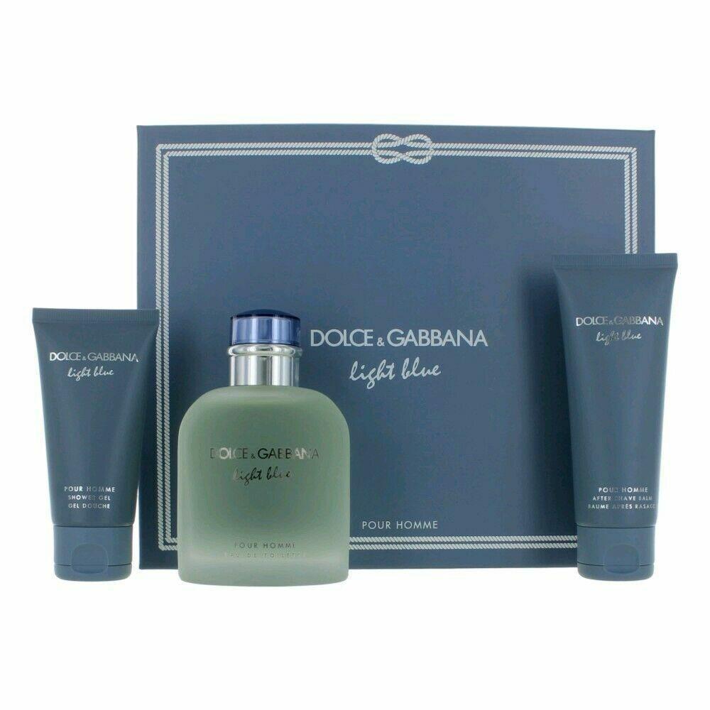 Light Blue Dolce Gabbana 3 Piece Pc Edt 1.6 2.5 4.2 oz / 50 75 125 ml Gift Set