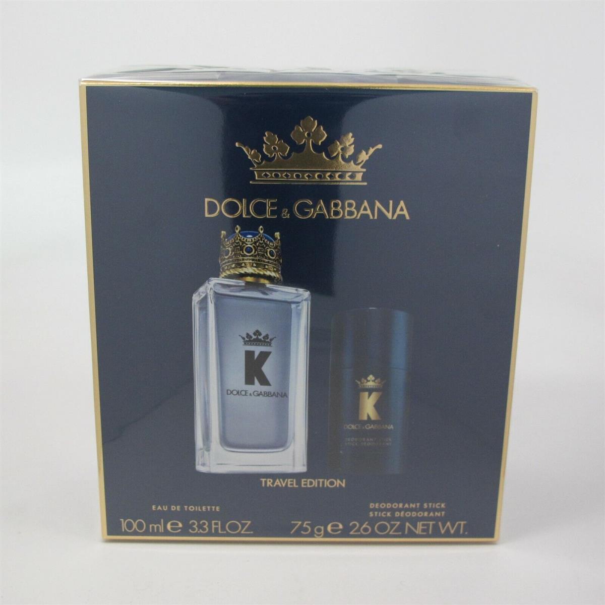 K by Dolce Gabbana 2 Pc Set: 3.3 oz Edt Spray 2.6 oz Deodorant Stick