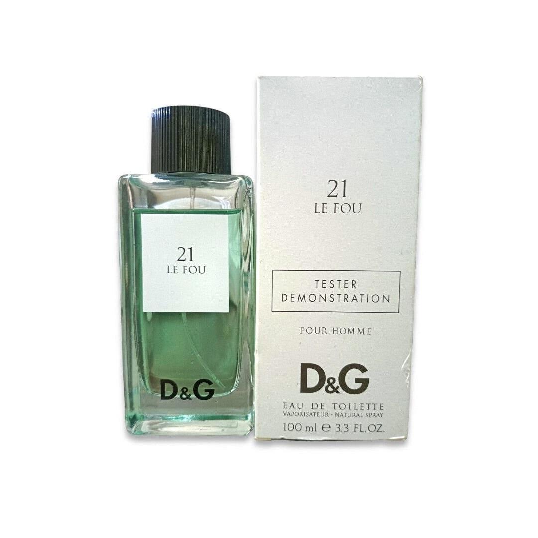 Dolce Gabbana 21 LE Fou BY D G Pour Homme Eau DE Toilette Spray 3.3oz-100 ml AS Pictured