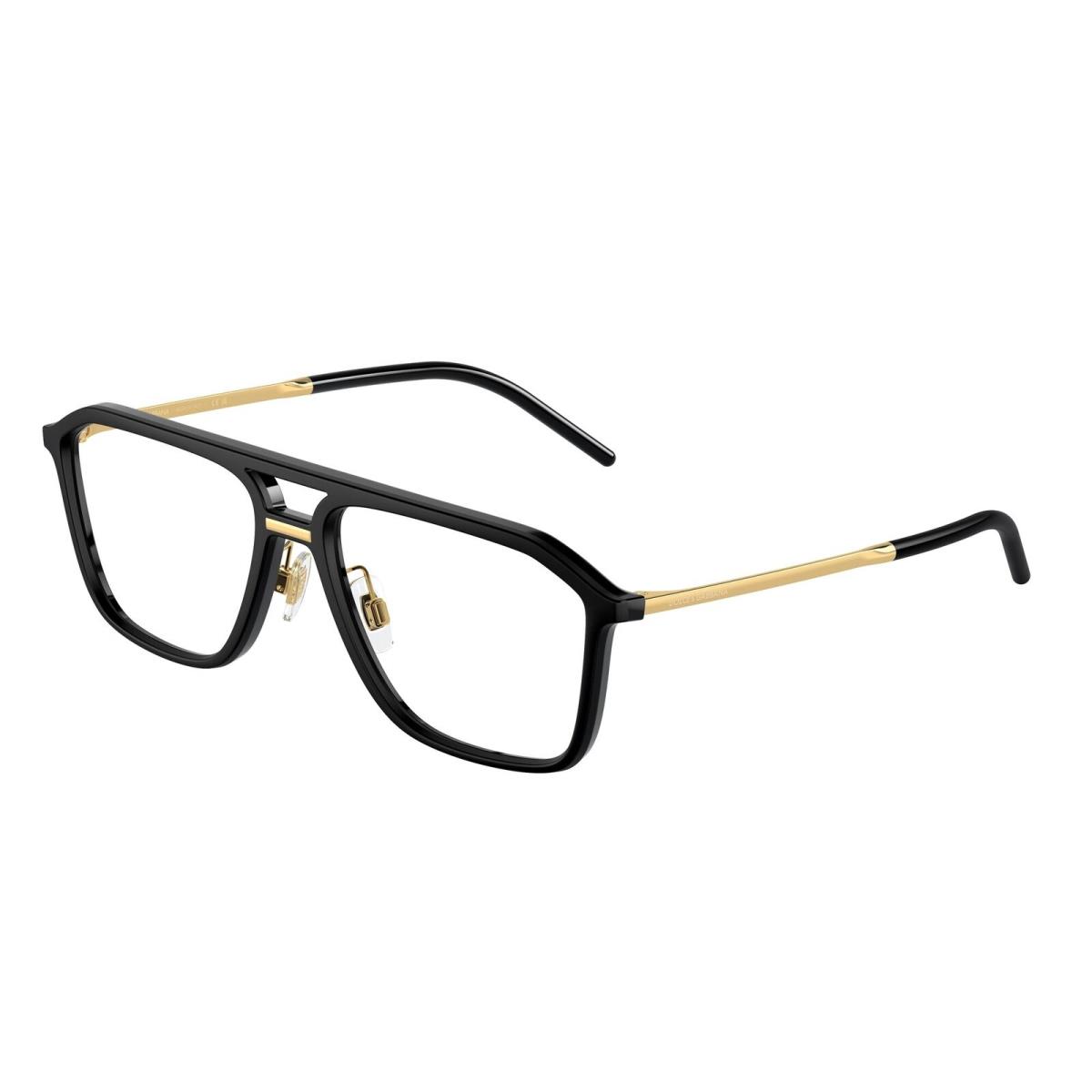 Dolce Gabbana DG5107 2525 Black Demo Lens 55 mm Men`s Eyeglasses