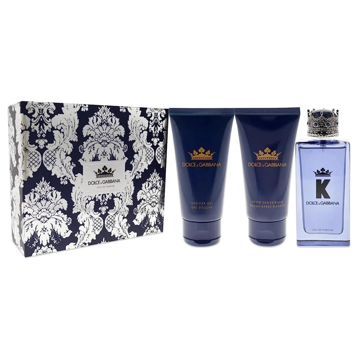 Dolce Gabbana K Gift Set For Men-shower Gel+eau De Parfum+after Shave Balm