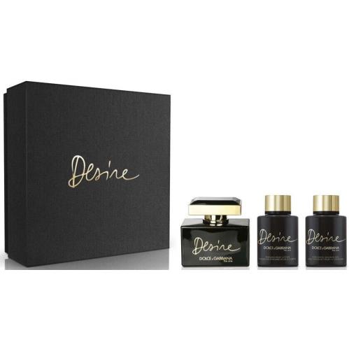 Desire by Dolce Gabbana 3 Pc Set 2.5 oz Edp Spray 3.3 oz Lotion Gel Rare