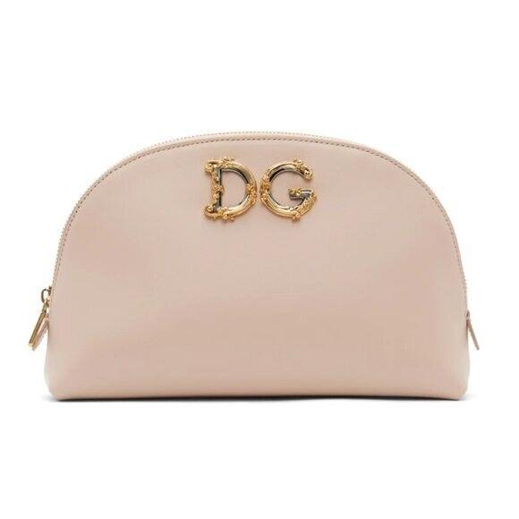 Dolce Gabbana Powder Pink Baroque Logo Clutch