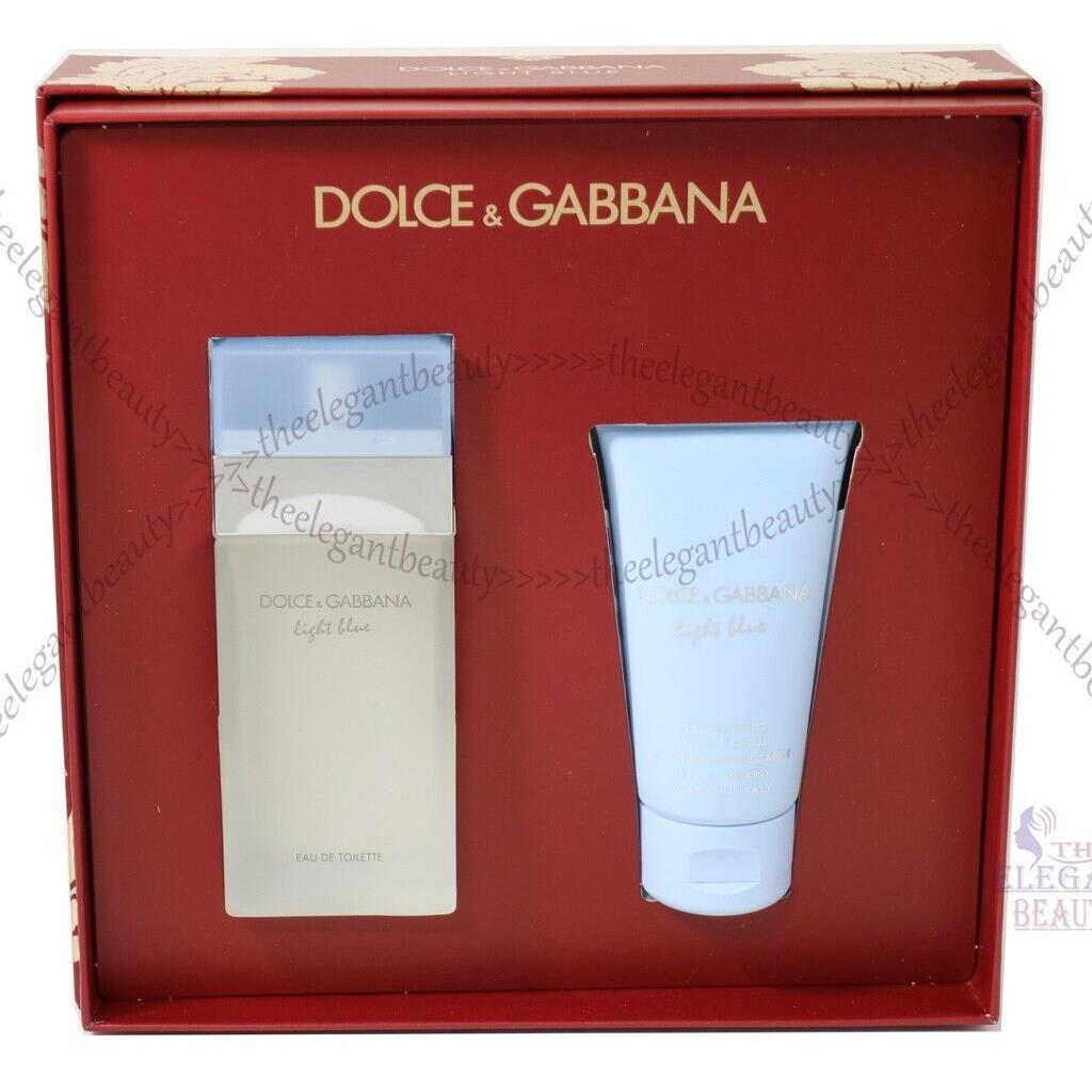 Dolce Gabbana Light Blue 2 Pcs Set 1.7 oz Edt Spray+1.7 Body Cream Women