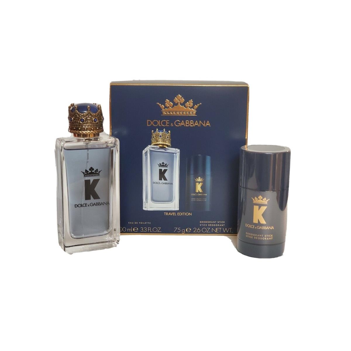 K BY Dolce Gabbana 2PC Gift Set 3.4OZ Edt + 2.6OZ Deo Stick