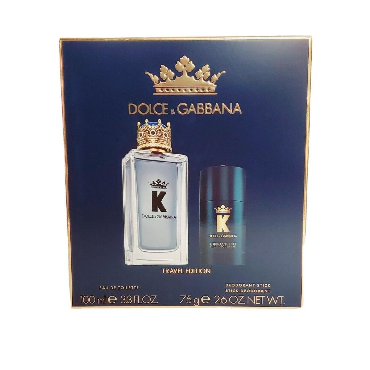 K BY Dolce Gabbana 2PC Gift Set 3.4OZ Edt + 2.6OZ Deo Stick