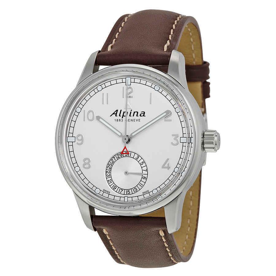 Alpina Alpiner Manufacture Silver Dial Brown Leather Men`s Watch AL-710S4E6