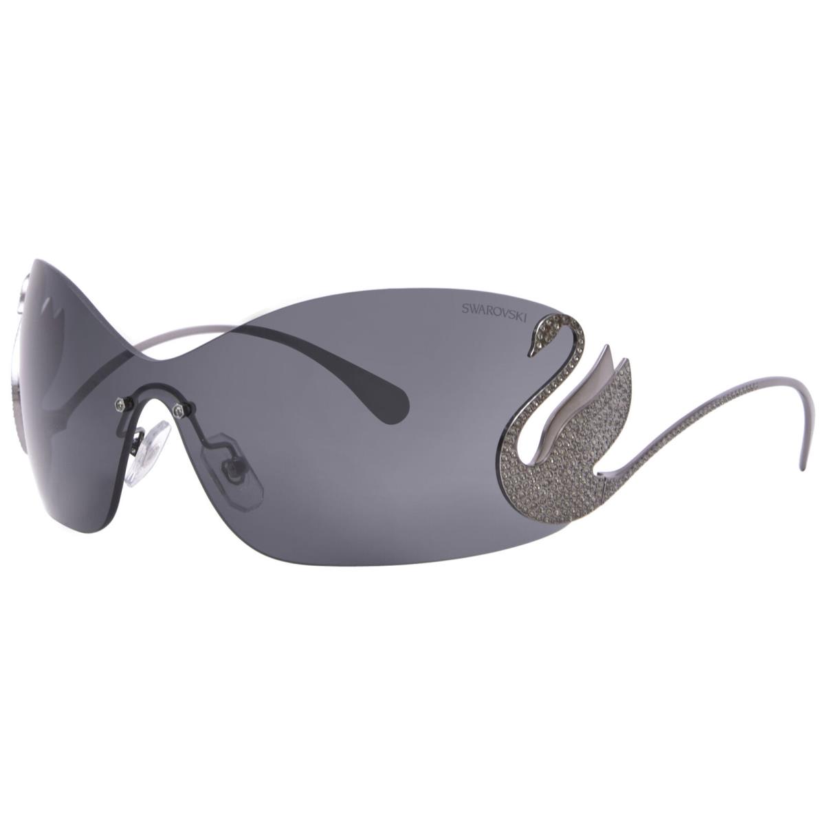 Swarovski SK7020 400987 Sunglasses Women`s Gunmetal/dark Grey Shield Style 34mm