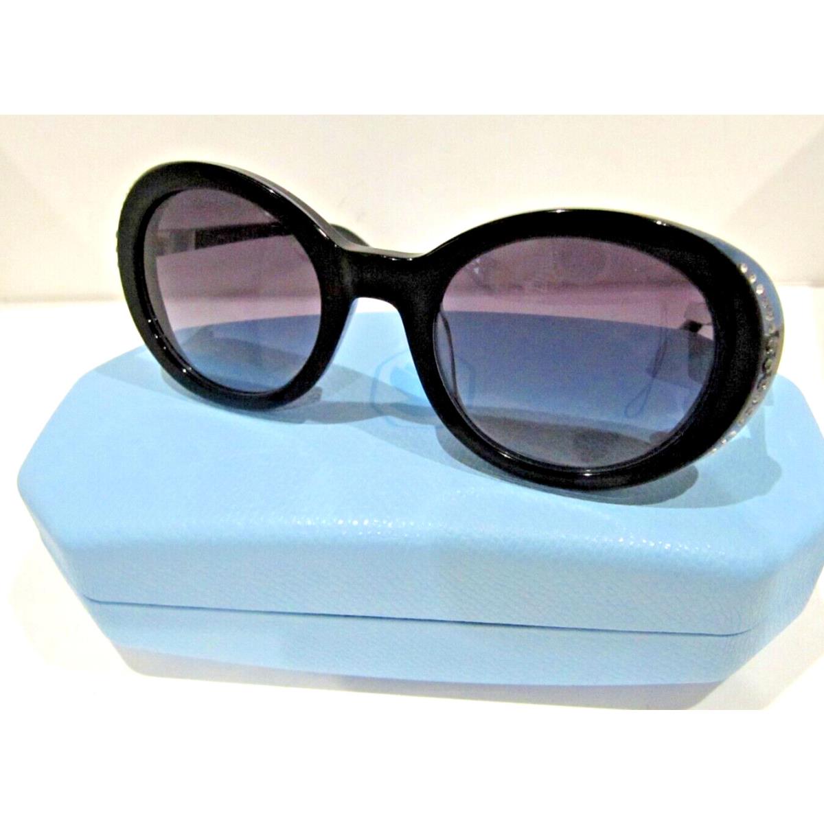 Swarovski Crystals Sunglasses SK281 05B Black Oval Frame Blue Case