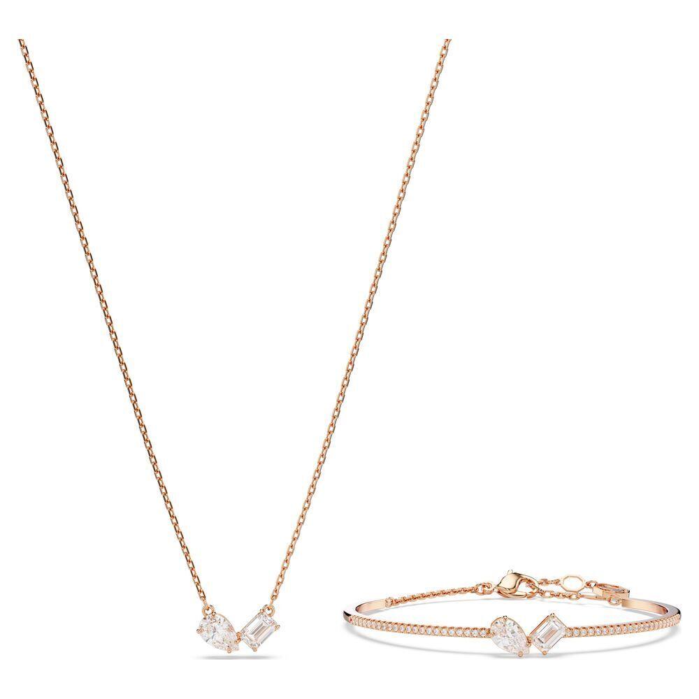 Swarovski Mesmera 5684779 Rosegold Plated Crystal Necklace and Bracelet Set