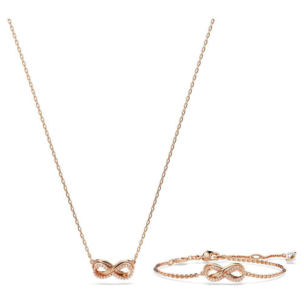 Swarovski Hyperbola 5682483 Rose Gold-tone Crystal Necklace and Bracelet Set