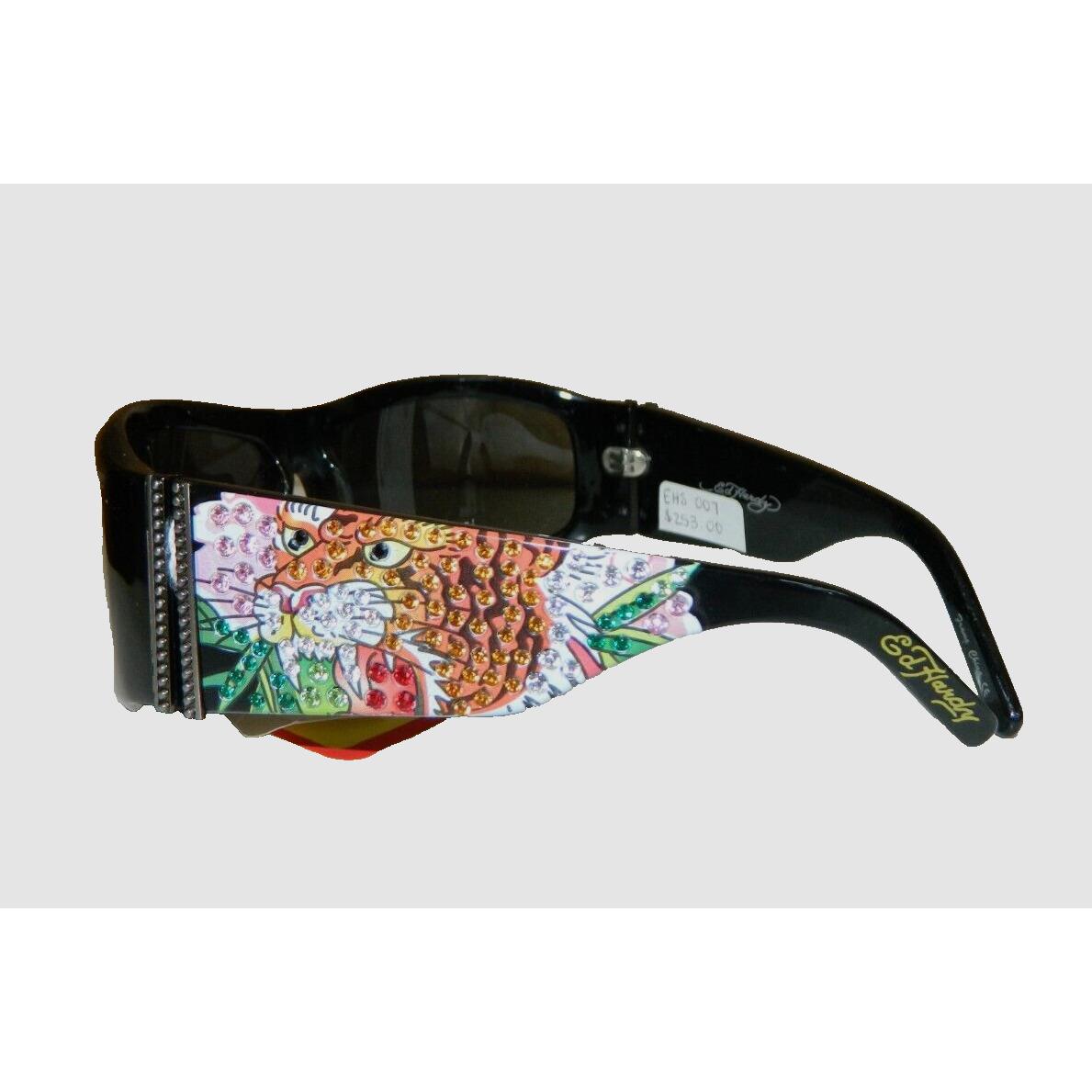 Ed Hardy Black Ehs 007 Alive Aware Tiger Bling Sunglasses