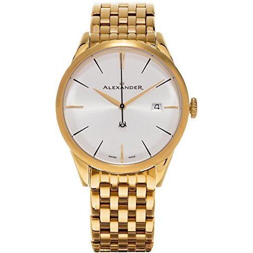 Alexander Heroic Sophisticate SS Plated Yellow Gold Mens Watch A911B-08