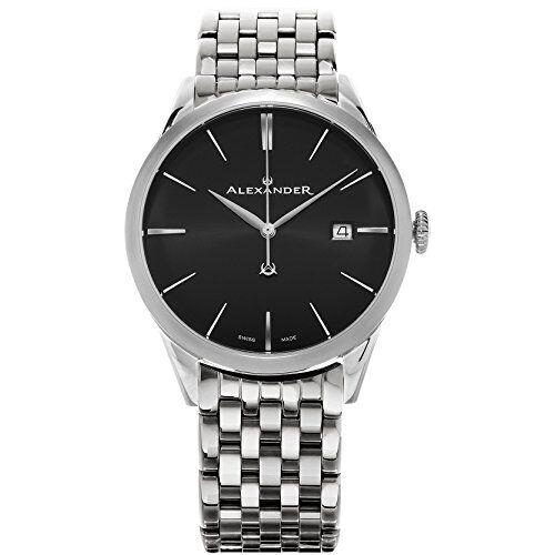 Alexander Heroic Sophisticate Black Swiss Stainless Steel Mens Watch A911B-03