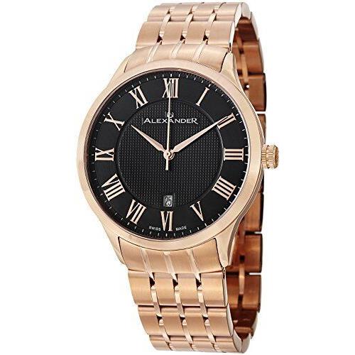 Alexander A103B-04 Statesman Triumph Men`s Analog Rose Gold Plated Swiss Watch