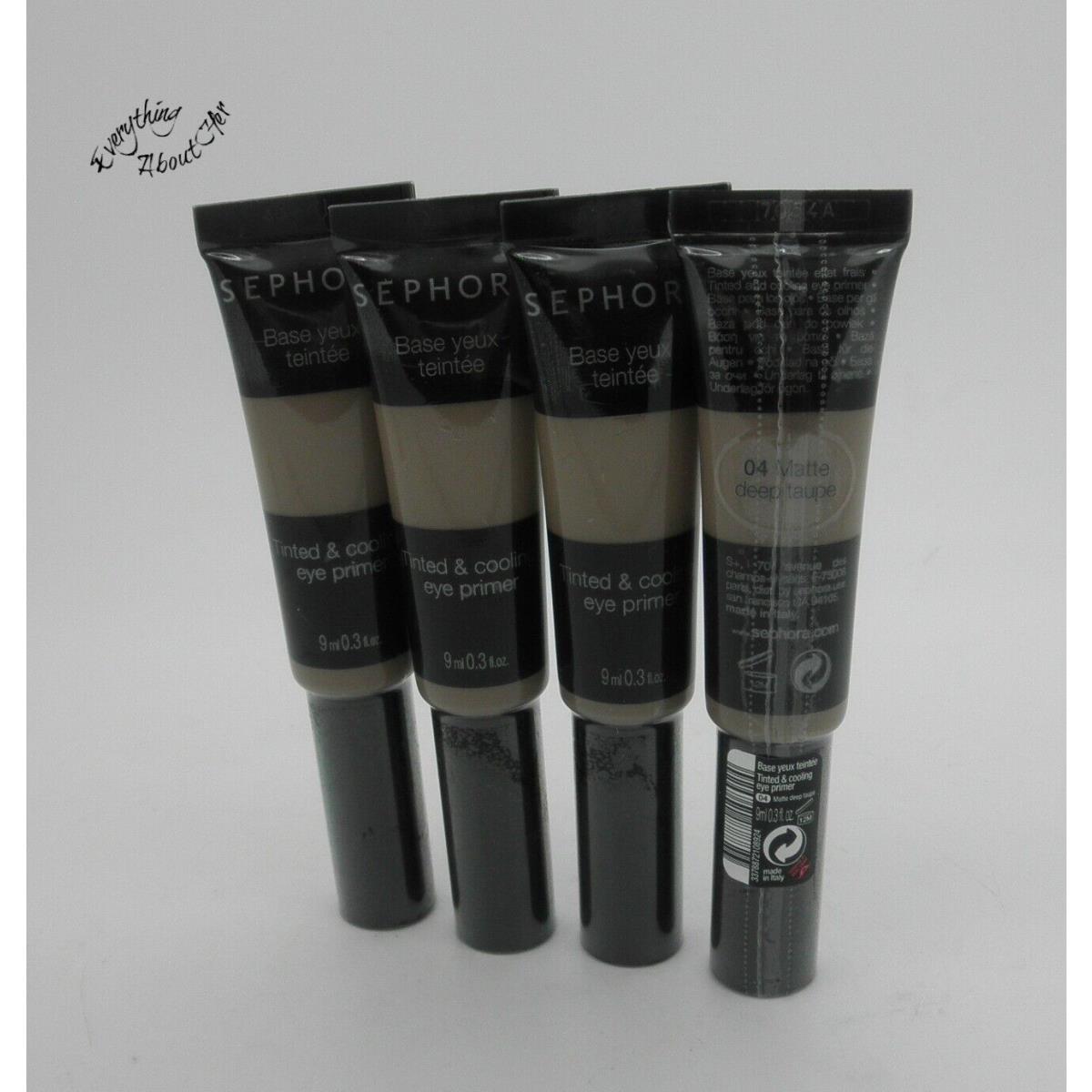 Sephora Tinted Cooling Eye Primer 04 Matte Deep Taupe - Lot of 4