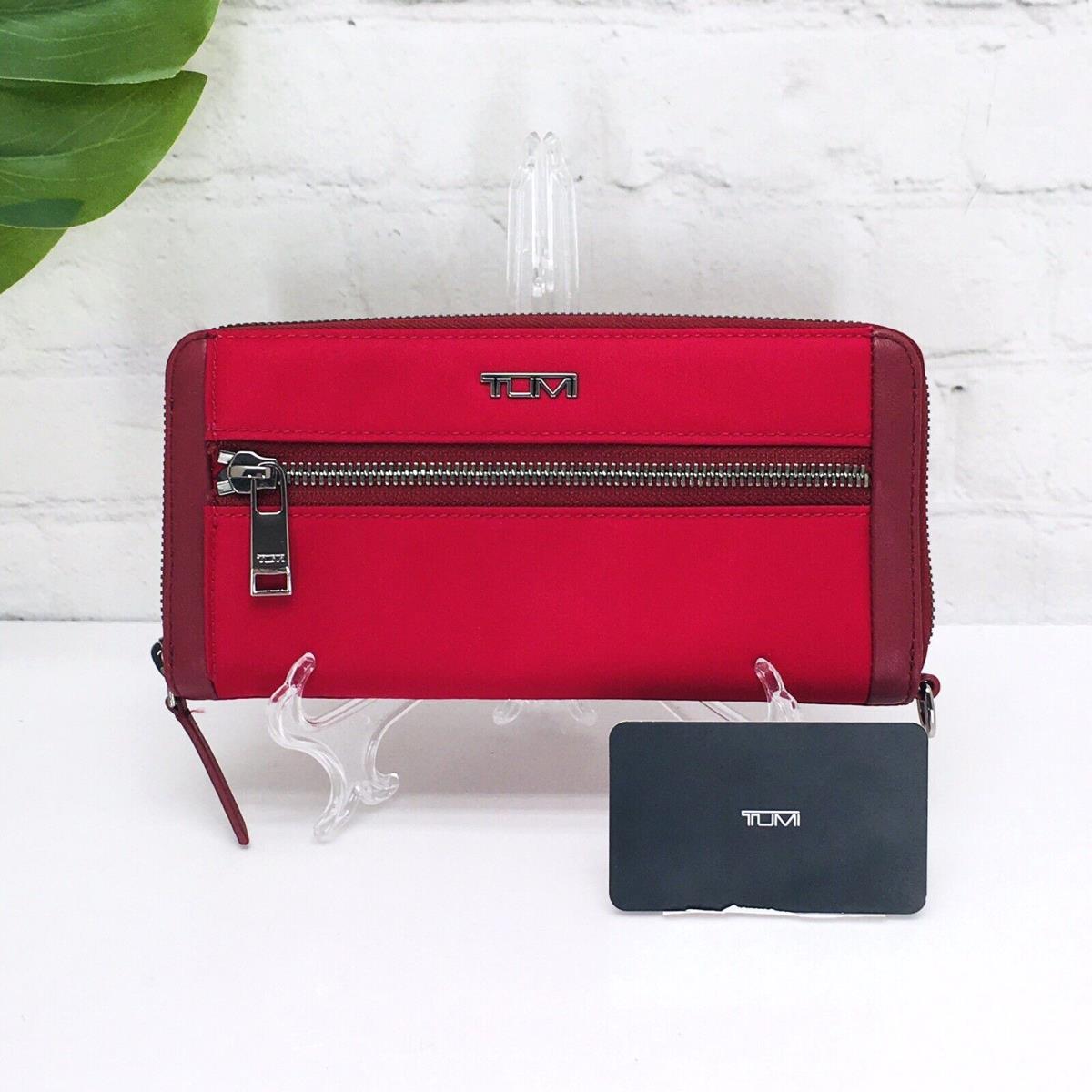 Tumi Voyageur Zip-around Continental Wallet Red/gunmetal