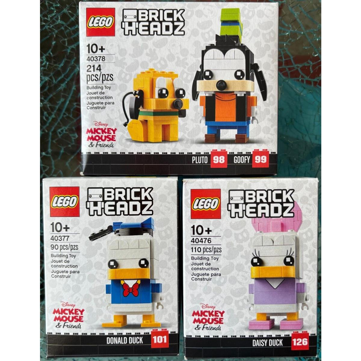 Lego Disney Brickheadz Donald Duck 40377 Daisy Duck 40476 Pluto and Goofy 40378