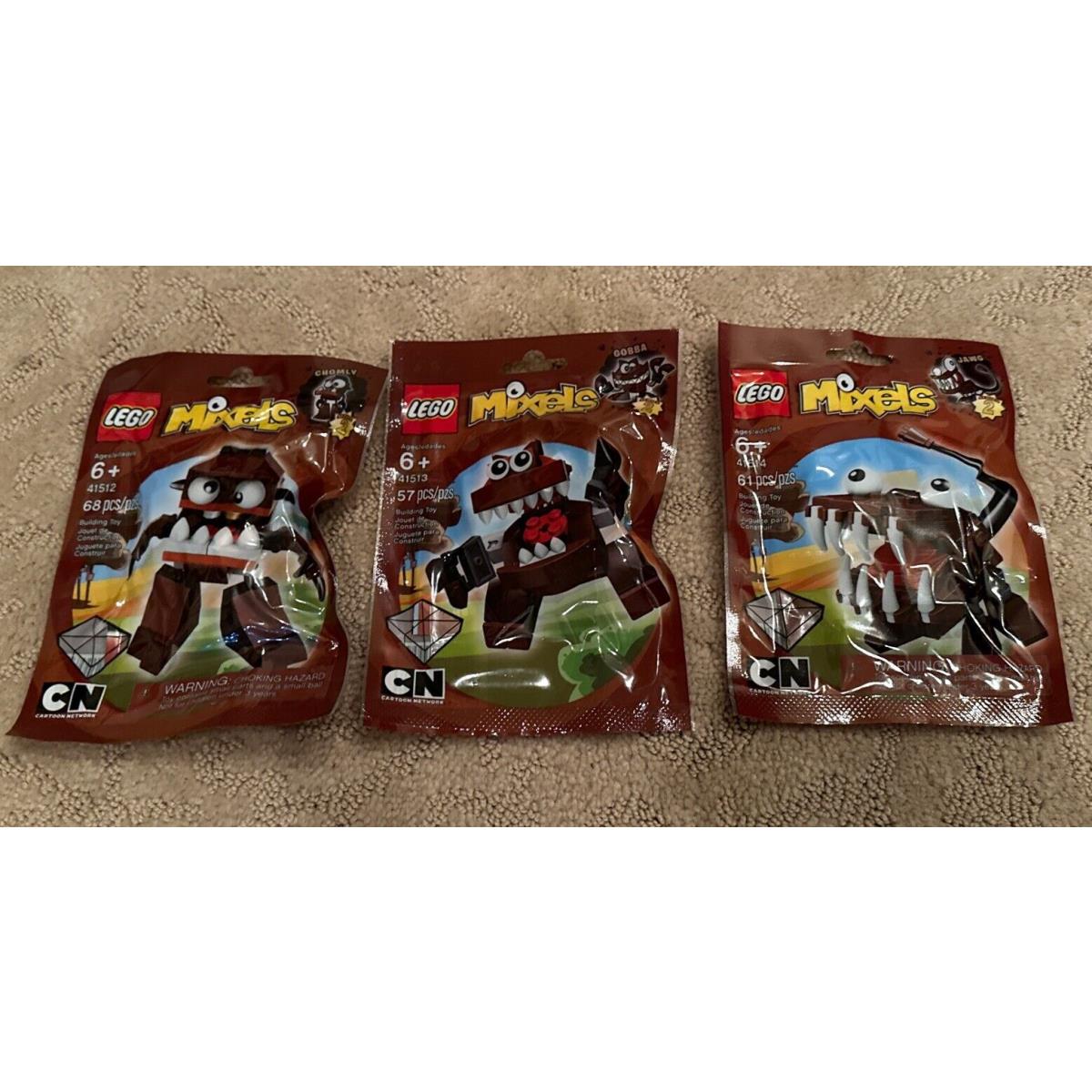 Lego Mixels Series 2 Lot OF 3 41512-CHOMLY 41513-GOBBA 41514-JAWG