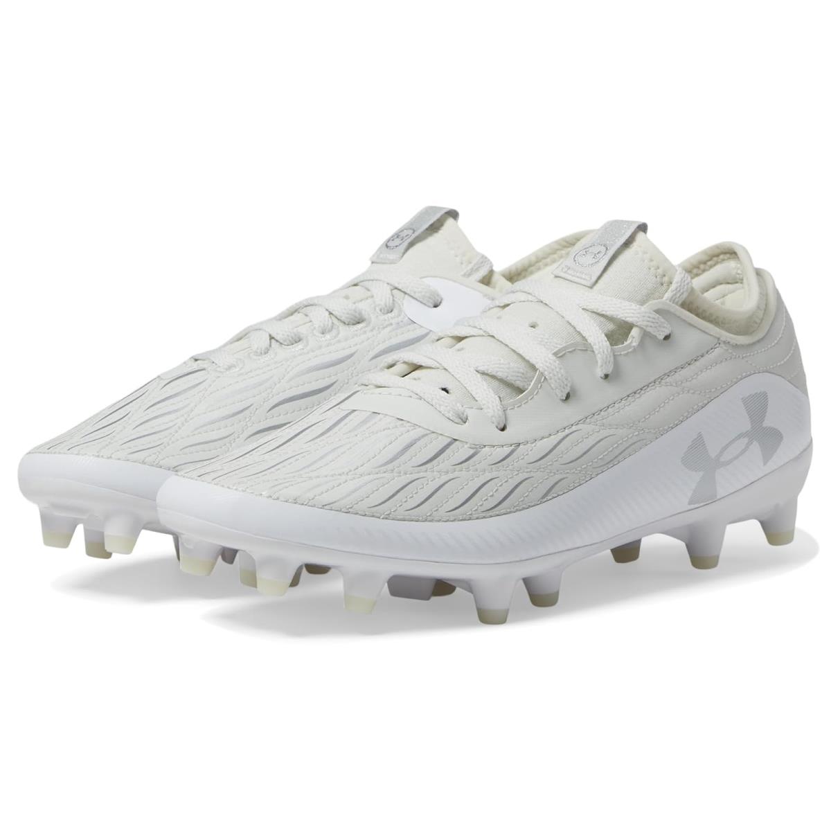 Under Armour Kids Magnetico Select 4 Jr. Football Cleat Little Kid/big Kid White/White Clay/Metallic Silver