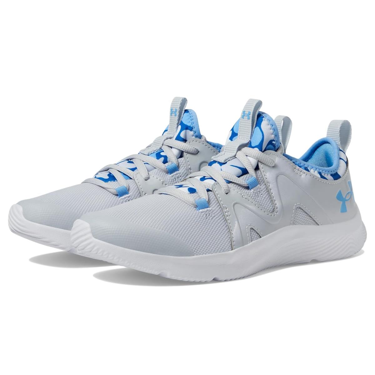 Girl`s Shoes Under Armour Kids Grade School Infinity 3.0 Big Kid Halo Gray/Horizon Blue/Horizon Blue